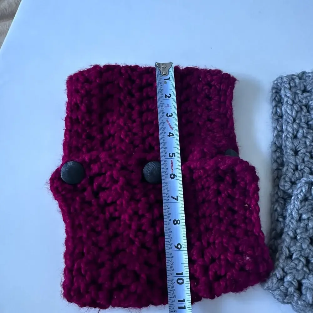 Crochet button scarf bundle